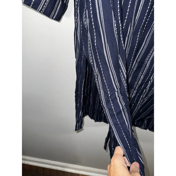 Dear John Shirt Dress   Roll Up Sleeves Flowy Blue And White Striped S - Picture 4 of 11